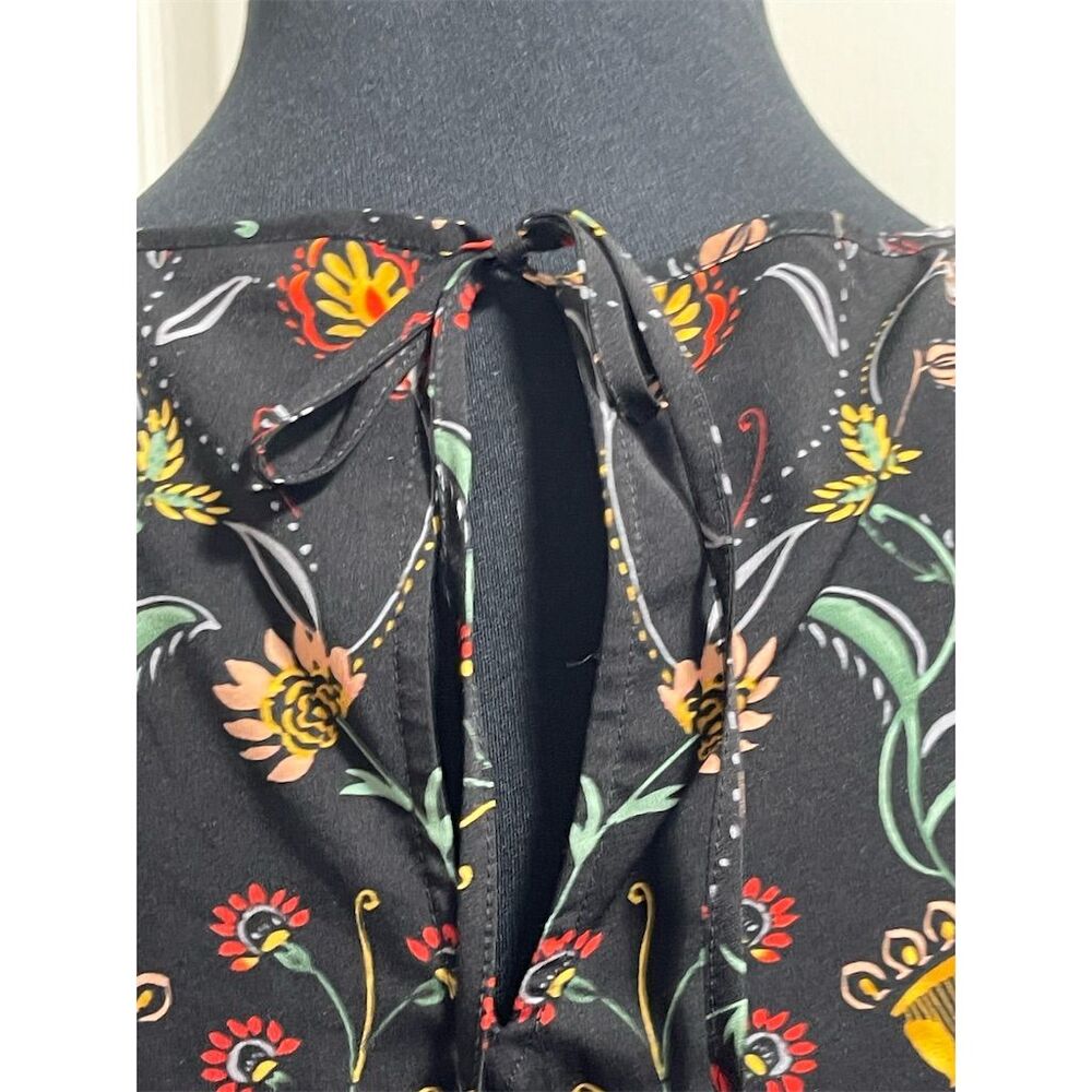Cabi Women's Sleeveless Floral Blouse Size S Multicolor Tie neck Casual sku182 - Picture 4 of 12